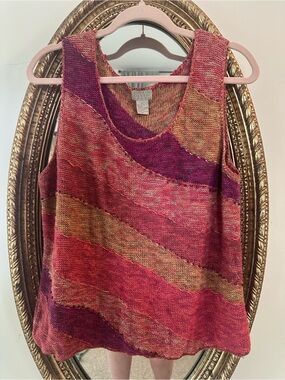 Sigrid Olsen Pink & Magenta Multicolor Knit Tank